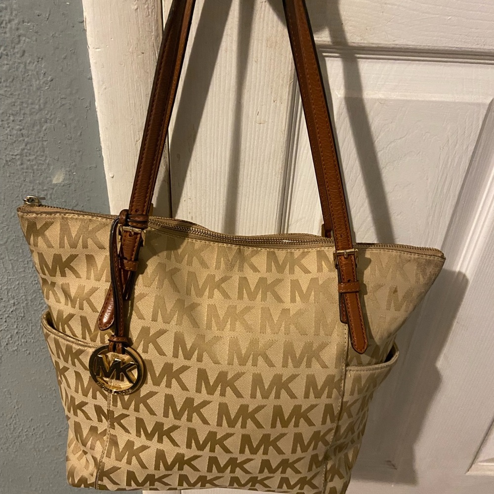 Michael Kors Beige Monogram Tote